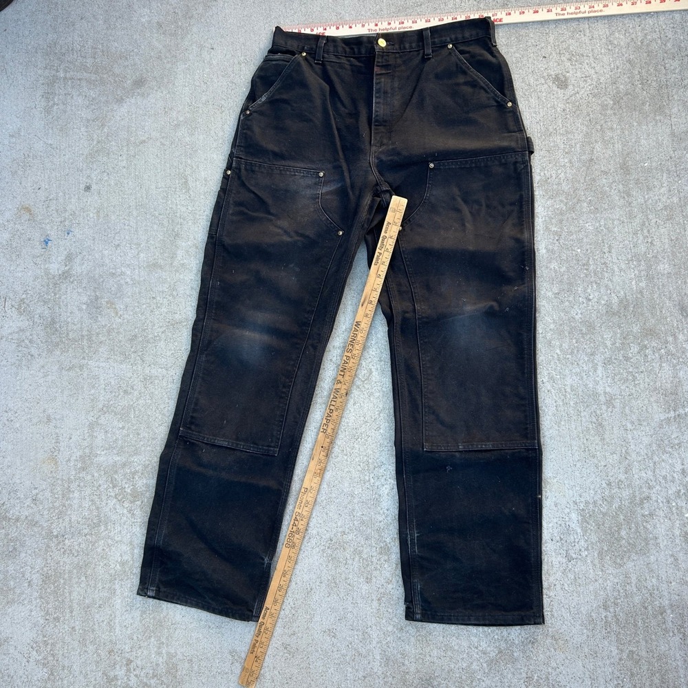 Carhartt Double Knee Pants 34x34 Black Vintage Usa Di… - Gem